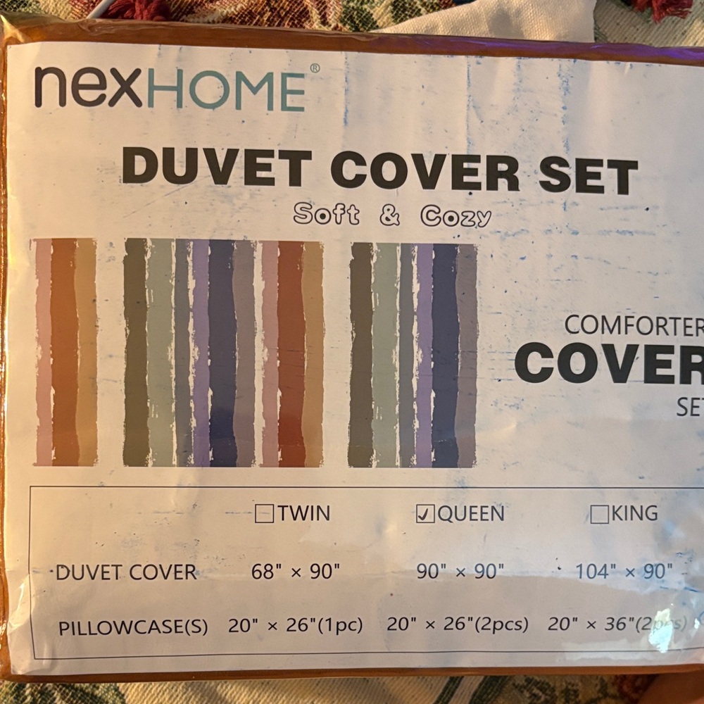 NEXHOME  Queen Size Duvet Cover with Buttons Closure-Rust NWOT never opened - Picture 2 of 5